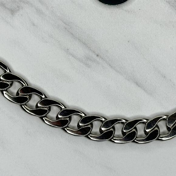 Silver Tone Flat Chain Link Belt Y2K Festival One Size (OS) ✨ - Picture 7 of 12